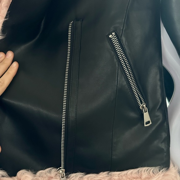 Charlotte Simone Bowie leather fur trim Jacket - Picture 7 of 8